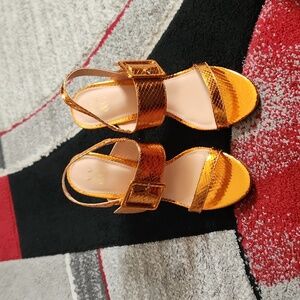 Burnt orange sling back heels 7.5